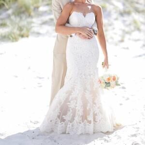 Allure Bridals 9250 Sweetheart Bodice Ivory Lace Wedding Gown